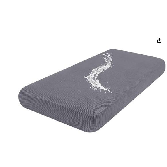 Waterproof Couch Cushion Cover Stretch Jacquard Elastic Bottom MIDDLE - GRAY - Picture 1 of 7